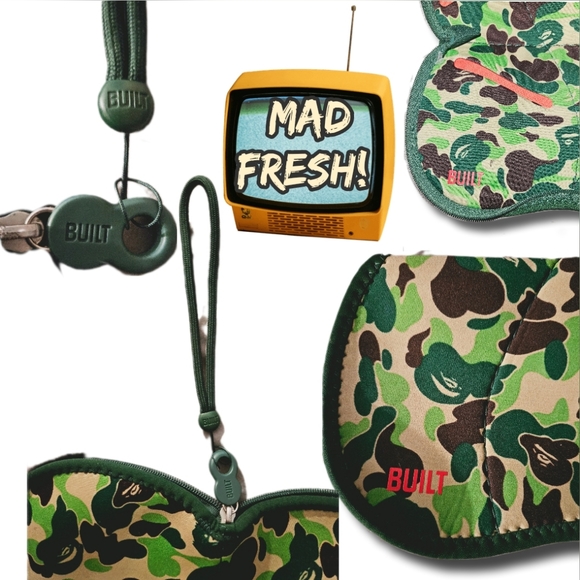 ‼️   Built x Bape neoprene multi pocket soft case w/  green 1st camo ❗️2 for 30❗ - Picture 2 of 3